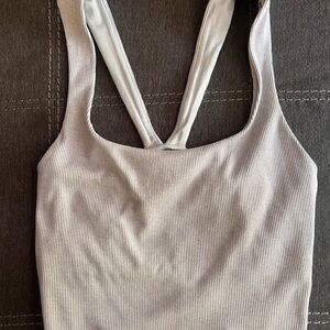 ALO Yoga Ribbed Tank Top in Light Gray